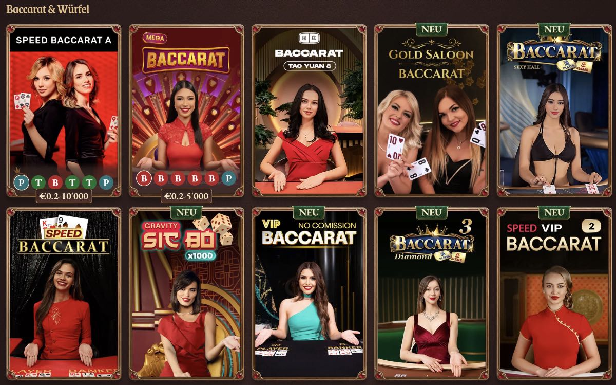 Baccarat Online Casino Spiele