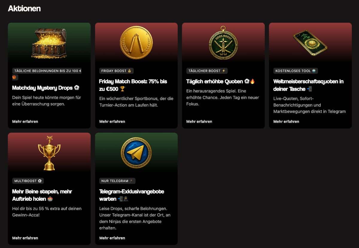 Betninja Bonus Angebote