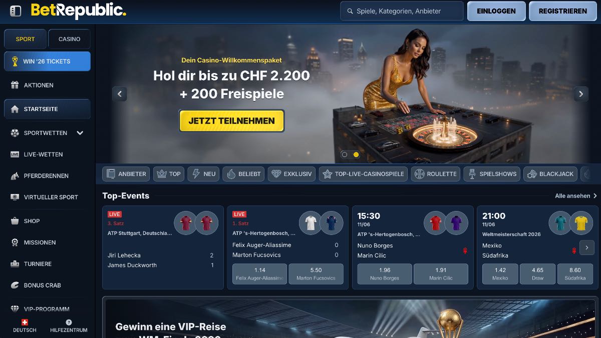 Betrepublic besticht durch ein sehr großes Spieleangebot, unterscheidet sich von anderen Vertretern für seriöse online casinos jedoch durch eine etwas weniger klar belegte Lizenzbasis, die man vorab genau im Auge behalten sollte.