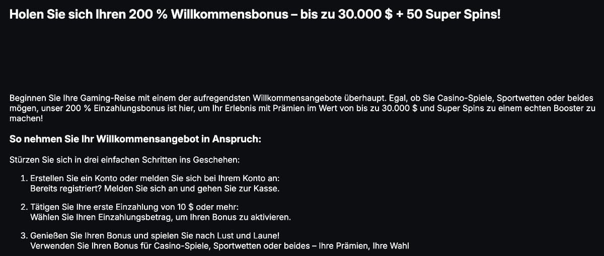 CoinCasino Willkommensbonus Bedingungen