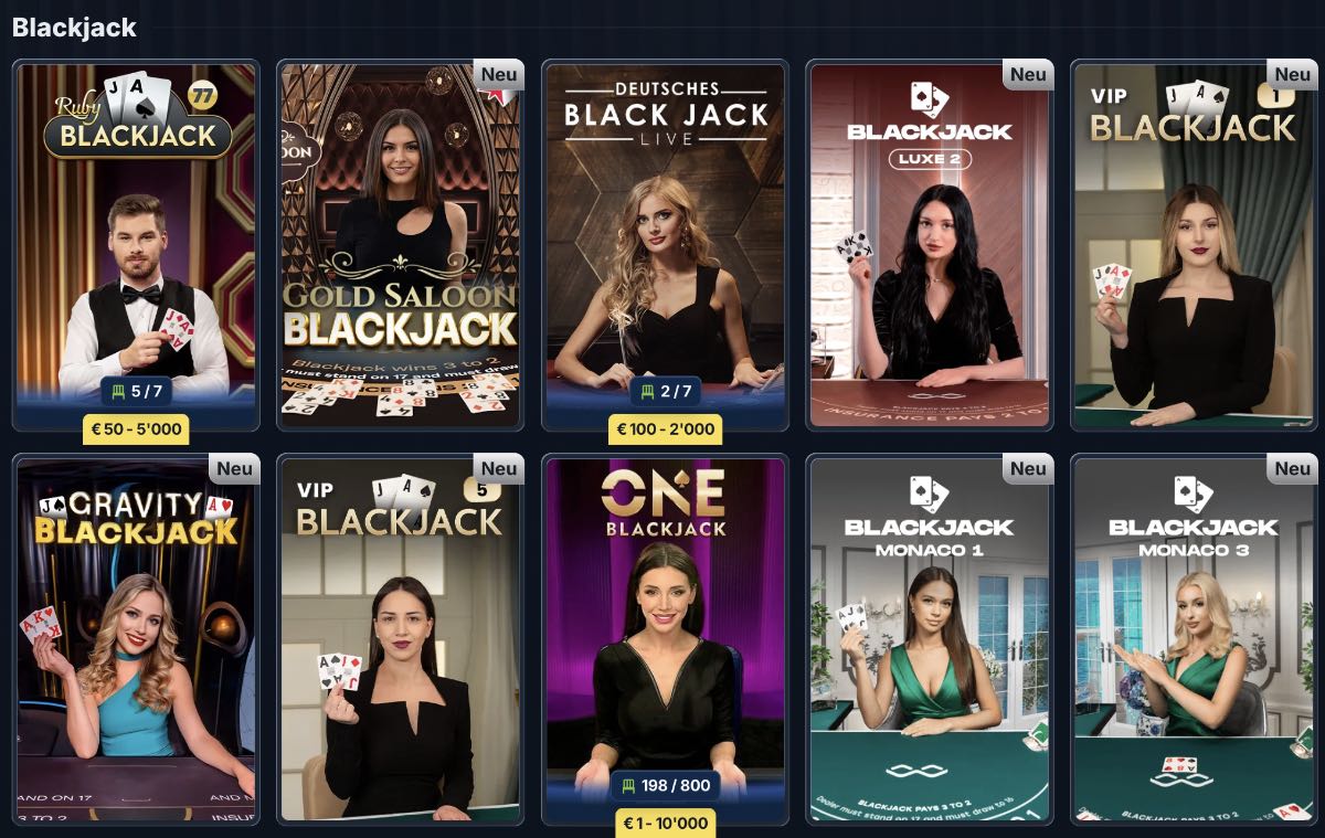 Live Blackjack Spiele