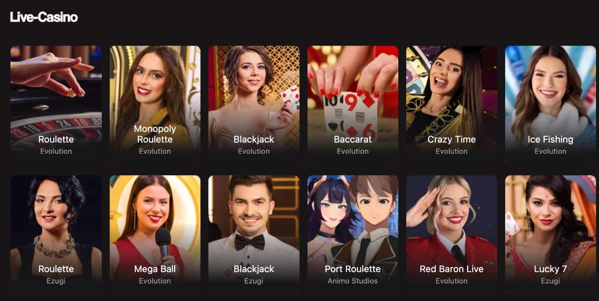 Live Casino Spiele bei Betninja