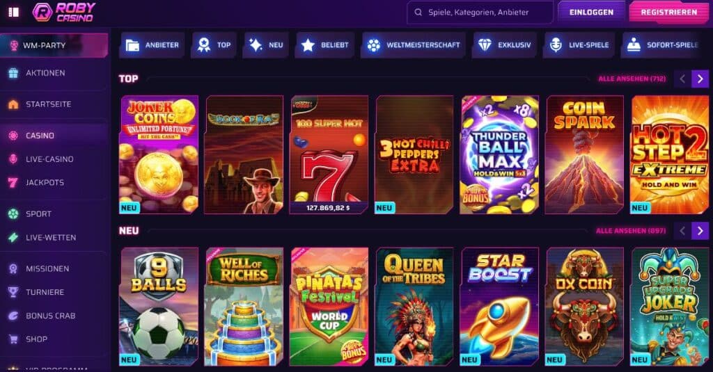 Roby Casino Homepage Erfahrungen