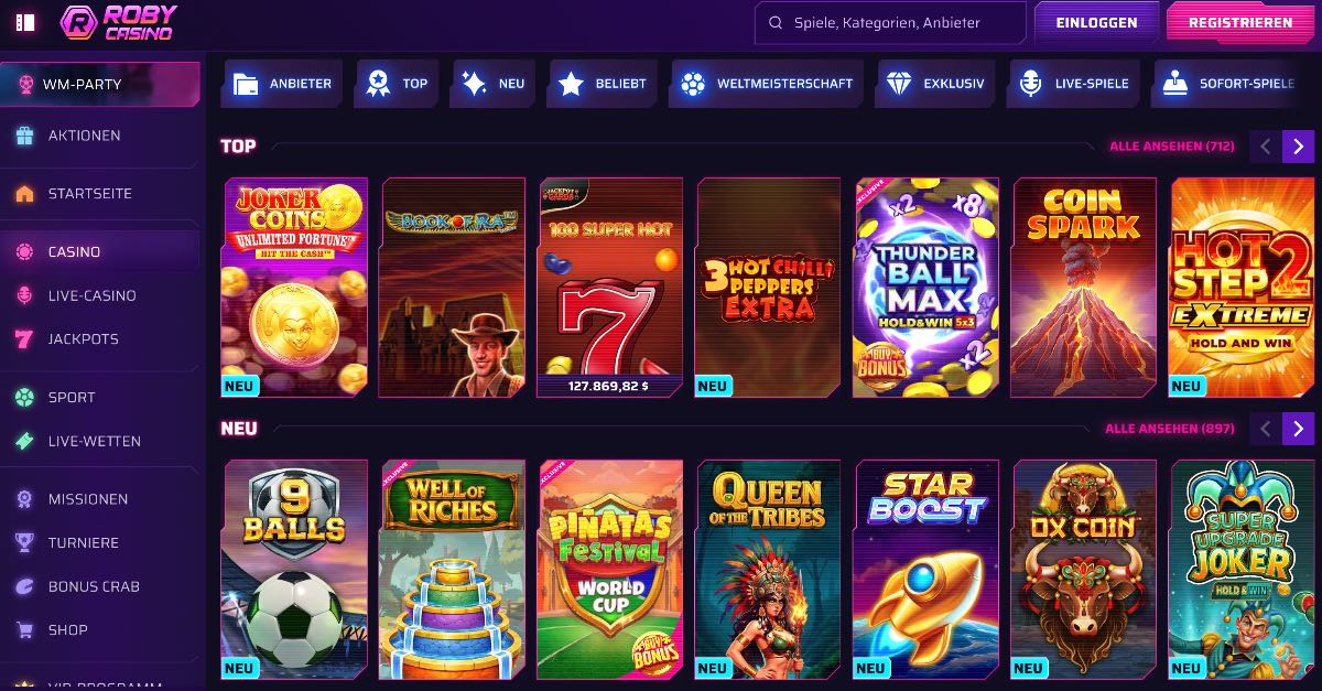 Roby Casino Homepage Erfahrungen