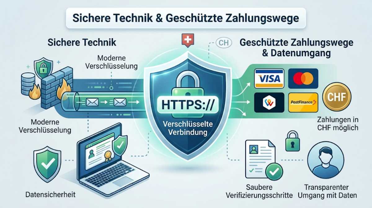 Sichere Technik und geschützte Zahlungswege