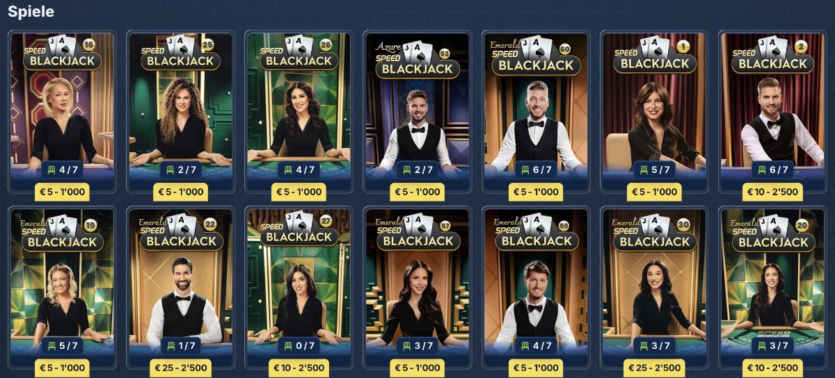 Speed Blackjack Spiele