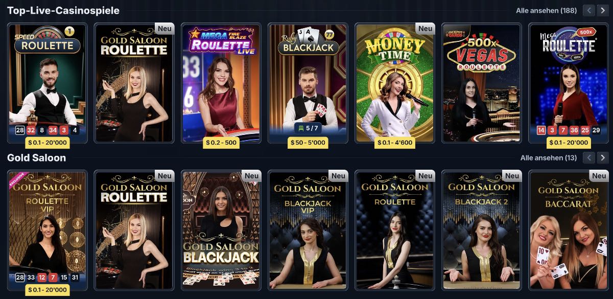 Top Live Casino Spiele bei BetRepublic