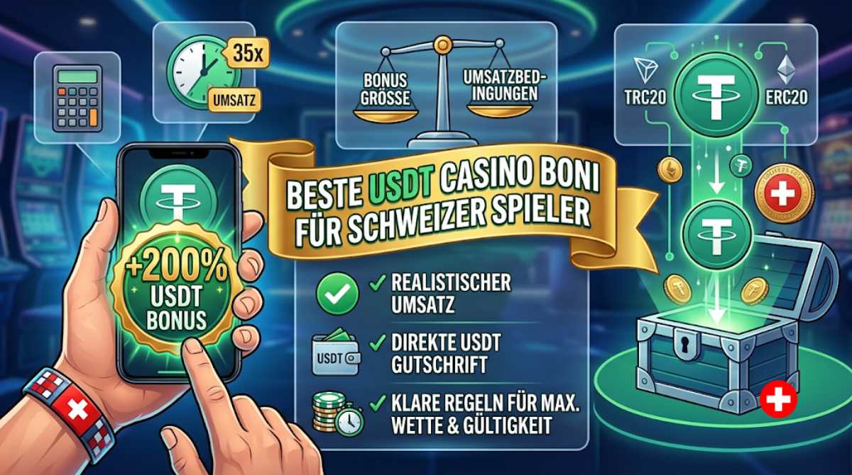 Beste USDT Casino Boni für Schweizer Spieler