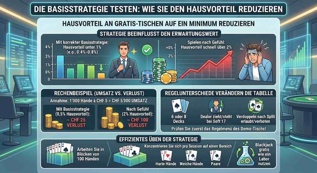 Die Blackjack Basisstrategie testen