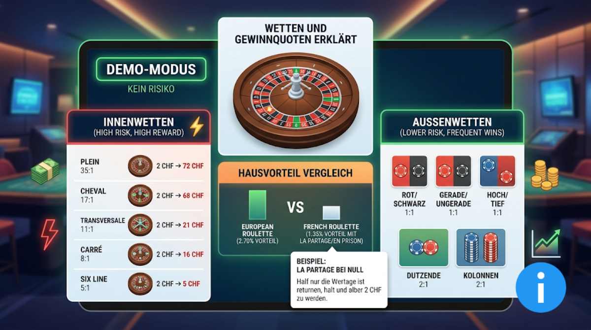 Die Spielregeln im Roulette Demomodus
