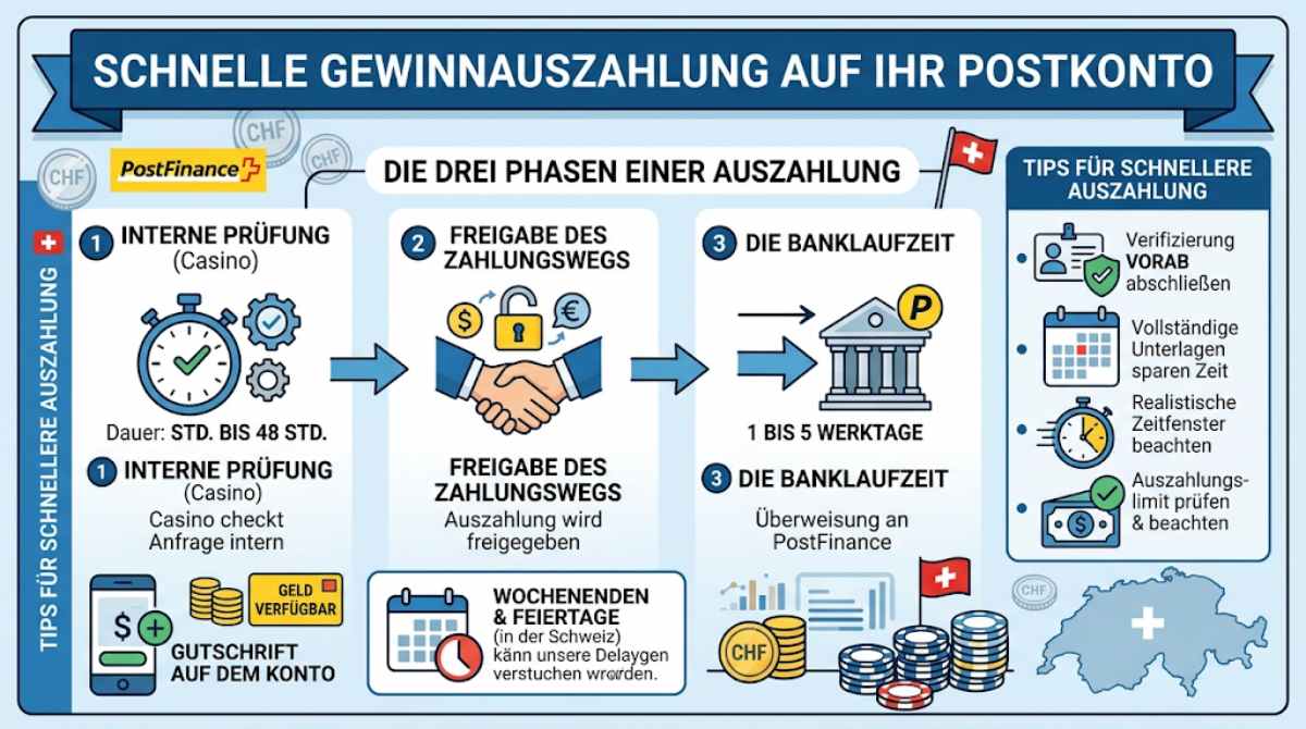 Gewinnauszahlungen auf Postkonto
