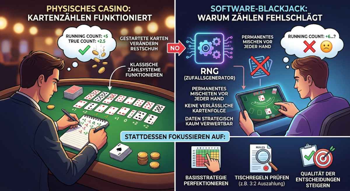 Karten zählen beim Software-Blackjack