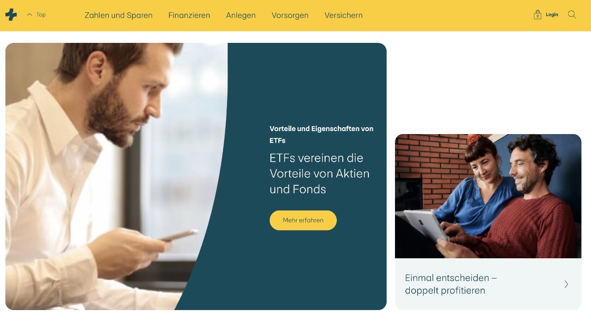 PostFinance Homepage Screenshot
