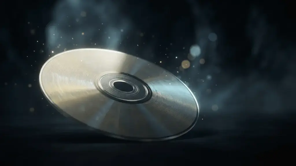 PlayStation 5 game disc with dramatic lighting and mystical atmospheric effects