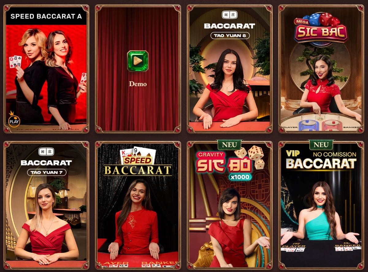 Baccarat Demo Spiel im Browser