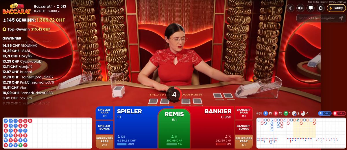 Baccarat kostenlos spielen bei vegasnow