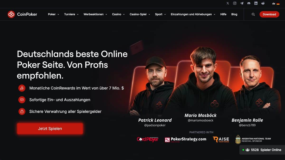 CoinPoker ist nicht nur für dezentrale Cash Games und High-Stakes-Turniere bekannt, sondern bietet Strategen auch eine starke Auswahl rund um video poker. Dank transparenter Blockchain-Technologie und einem nachweislich fairen Zufallsgenerator spielst du in einer absolut sicheren Umgebung. Blitzschnelle Krypto-Transaktionen und attraktive Rakeback-Deals runden das Angebot ab.