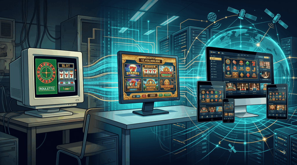 Visuelle Zeitreise von früher Casino-Software zu modernen Games-Global-Spielwelten