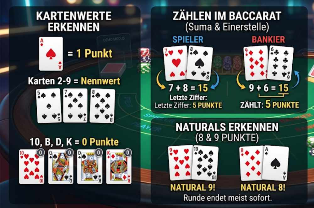 Die Grundregeln im Baccarat Spielgeldmodus