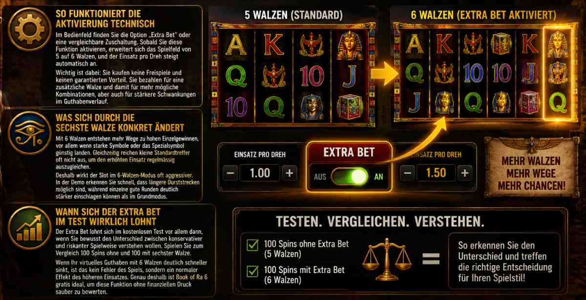 Extra-Bet-Feature Book of Ra 6 aktivieren