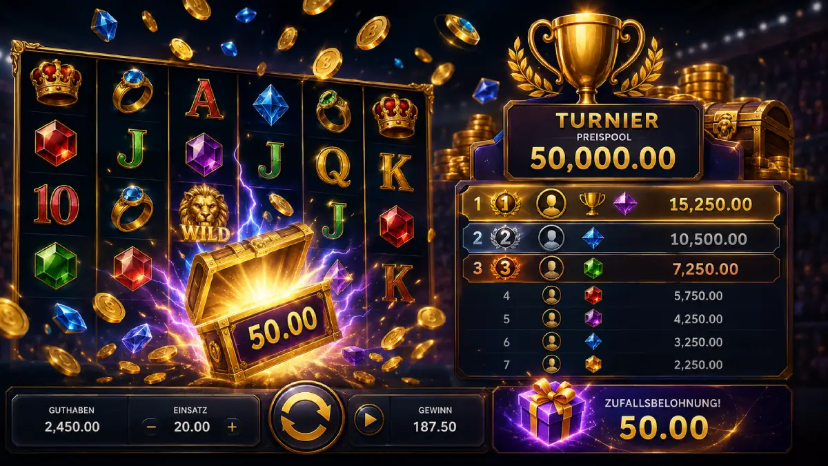 Drops & Wins mit Slot-Turnieren, Leaderboards und zufälligen Preis-Drops