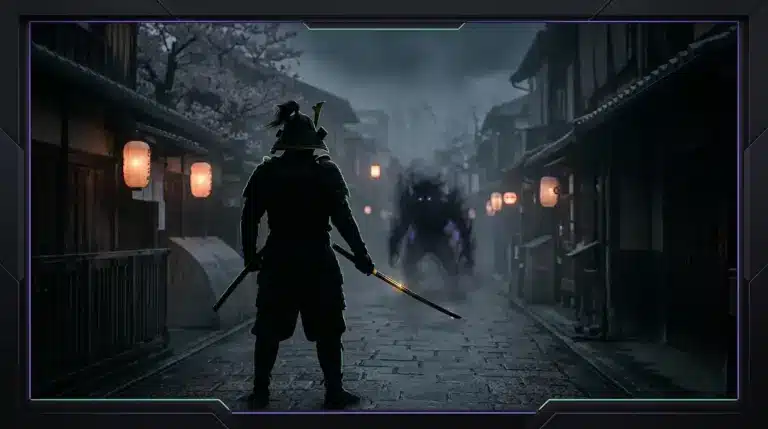 Dramatischer Samurai-Kampf gegen eine übernatürliche Kreatur als Sinnbild für die Xbox-Neuerscheinungen.