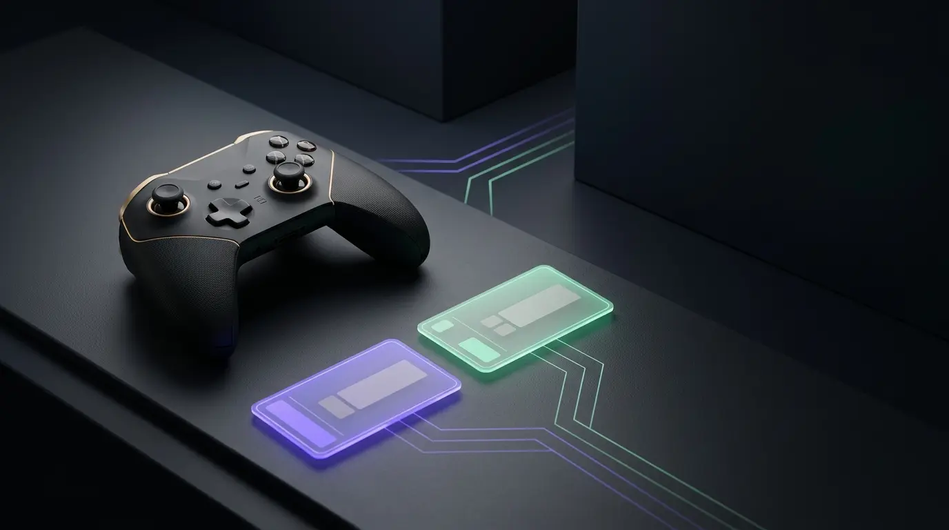 Game-Controller neben unterschiedlich beleuchteten Abo-Angeboten für personalisierte Game-Pass-Preise