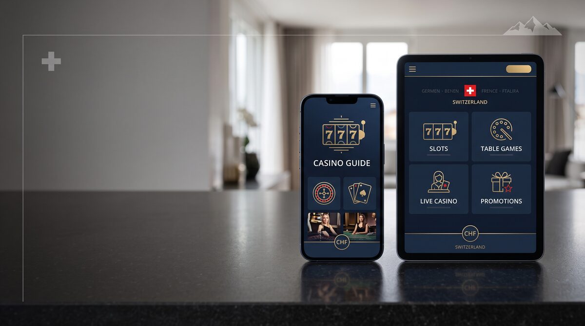 Mobile Casinos Schweiz auf Smartphone und Tablet mit Slots, Roulette und Live Casino