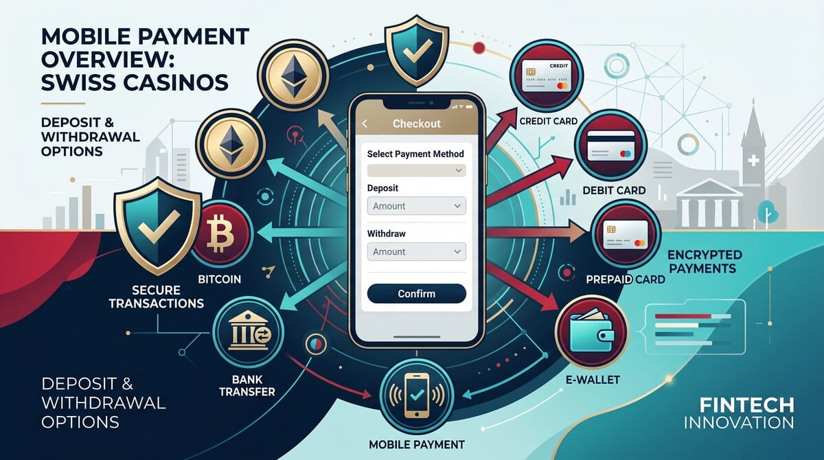 Mobile Casinos Schweiz mit Kreditkarten, E-Wallets, Mobile Payment und Kryptowährungen