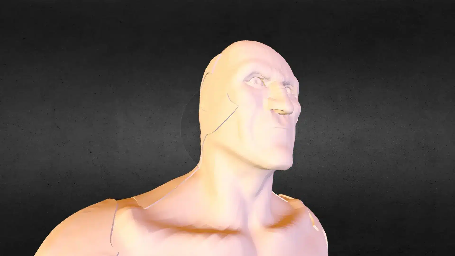 Ein 3D-Modell von Laufey aus God of War, dargestellt als hellbeiger Frostriese vor dunklem Hintergrund.