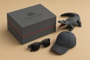 Illustrative Render einer Sammlerbox mit Merchandising-Artikeln