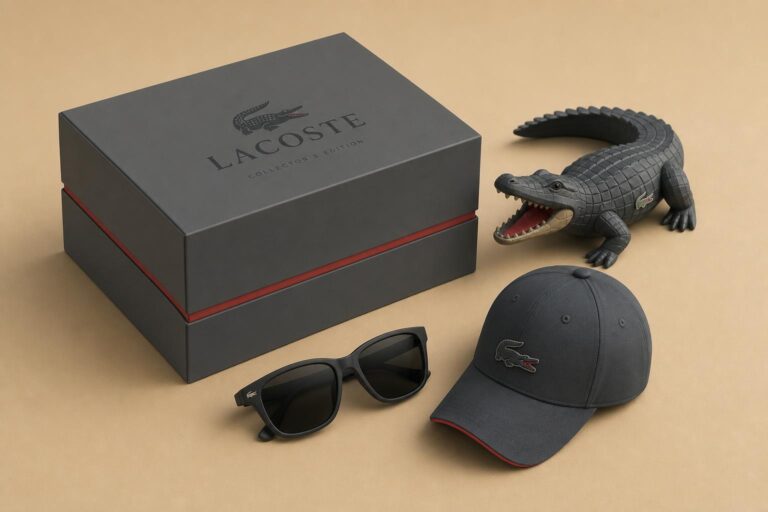 Illustrative Render einer Sammlerbox mit Merchandising-Artikeln