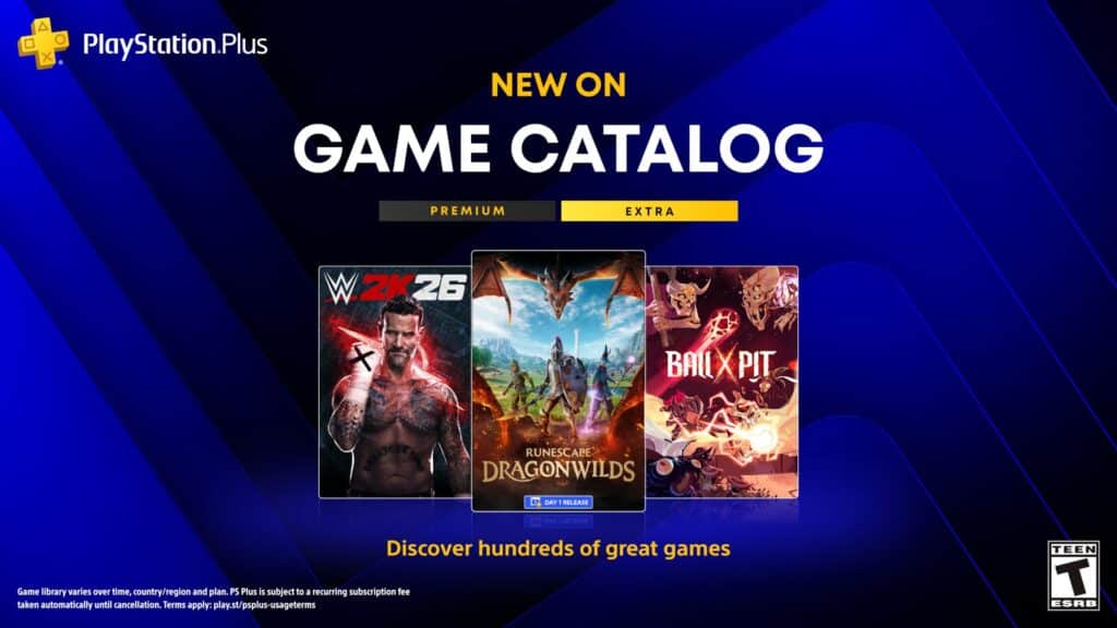 Grafik zur Ankündigung des PlayStation-Plus-Spielkatalogs für September 2026